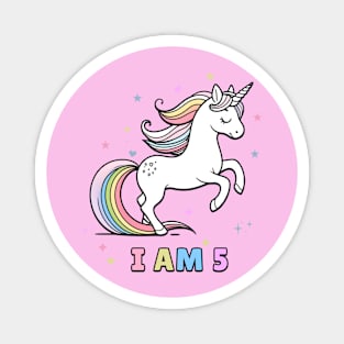 Magical Unicorn Fifth Birthday T-Shirt – Perfect Kids' Party Gif Magnet